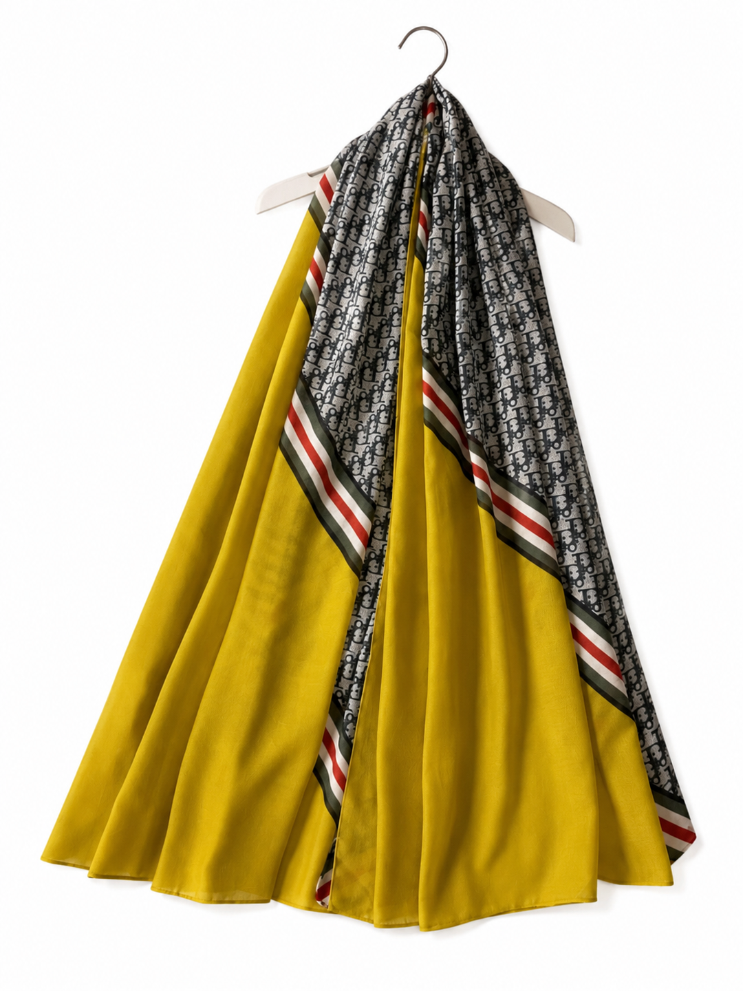 Mustard Monogram Print Scarf