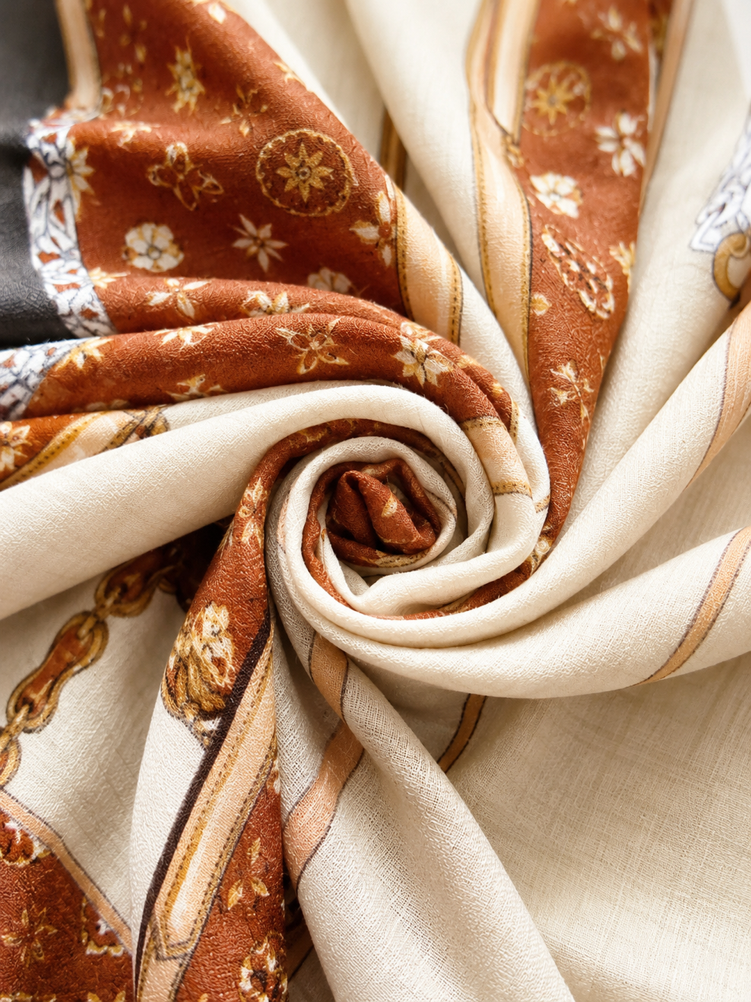 Luxury Belt &amp; Chain Print Scarf