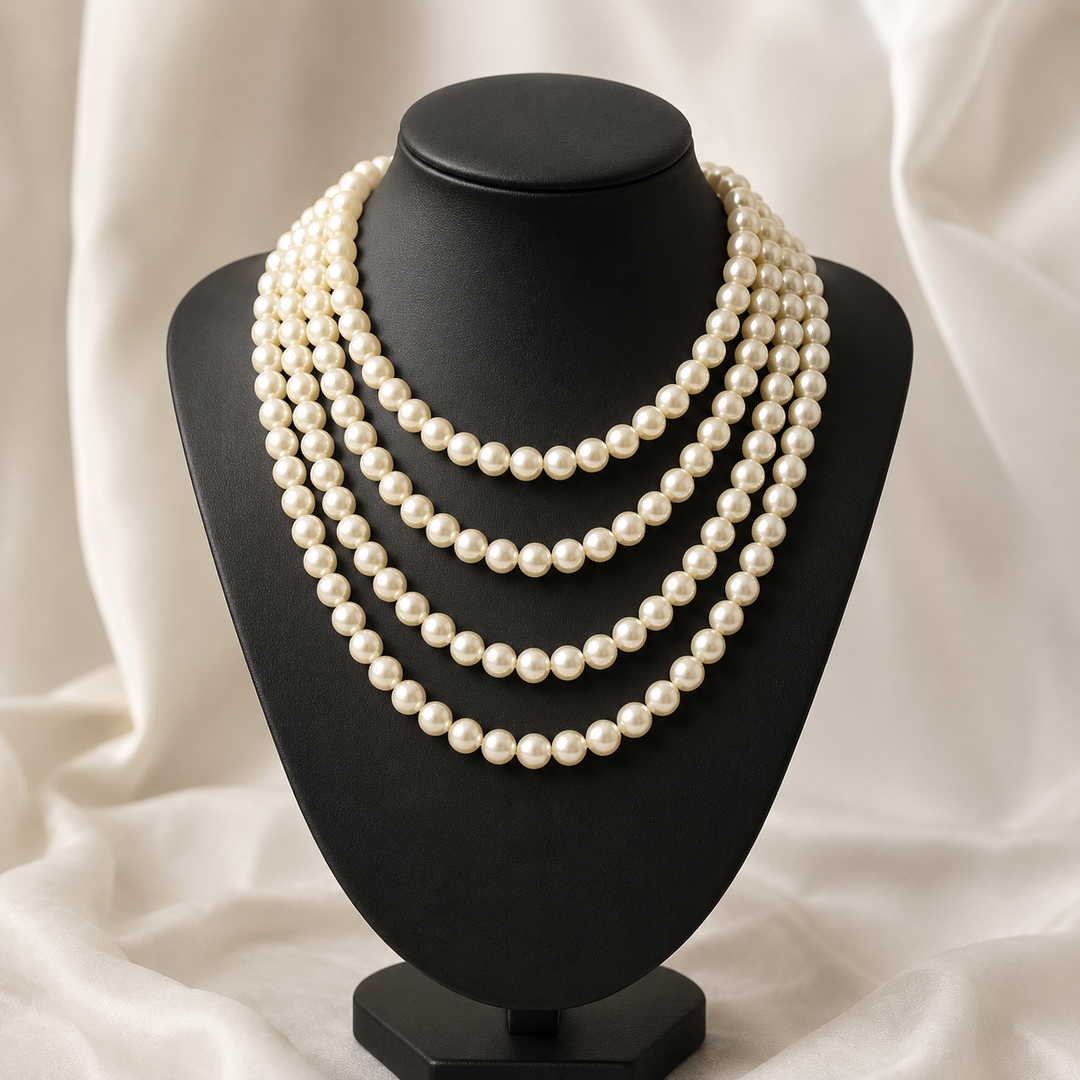 Luxury Multi-Layer Faux Pearl Statement Necklace