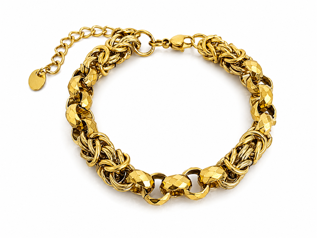 Stainless Steel Chunky Punk Twist Knotted Chain Bracelet