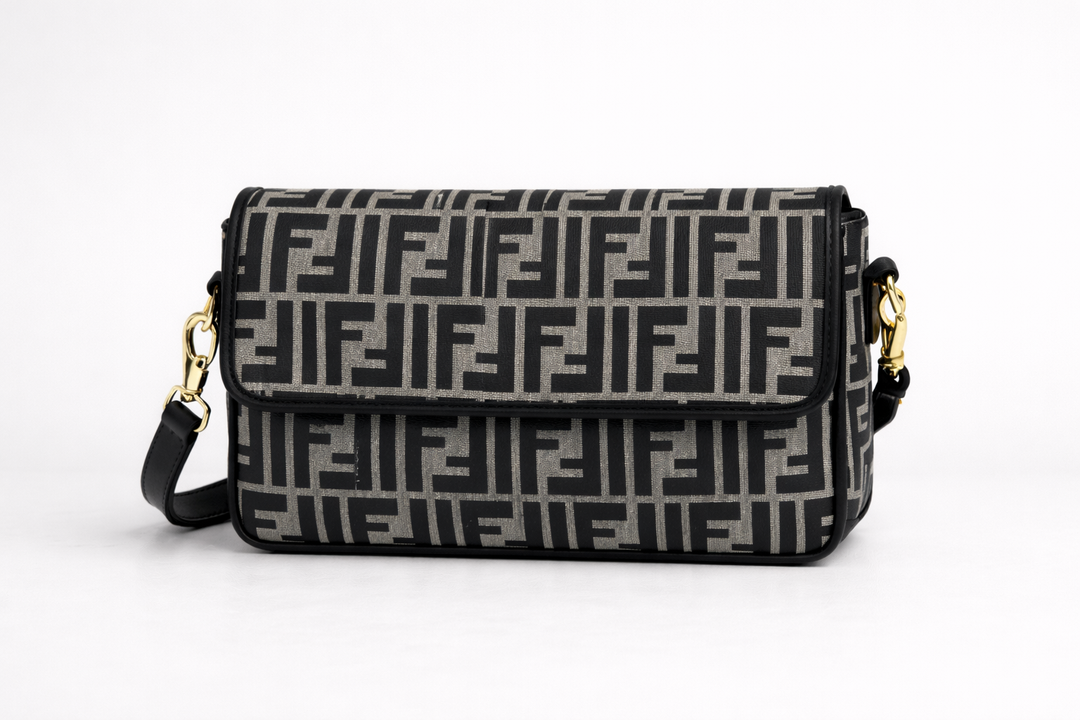 Brown Print Handbag