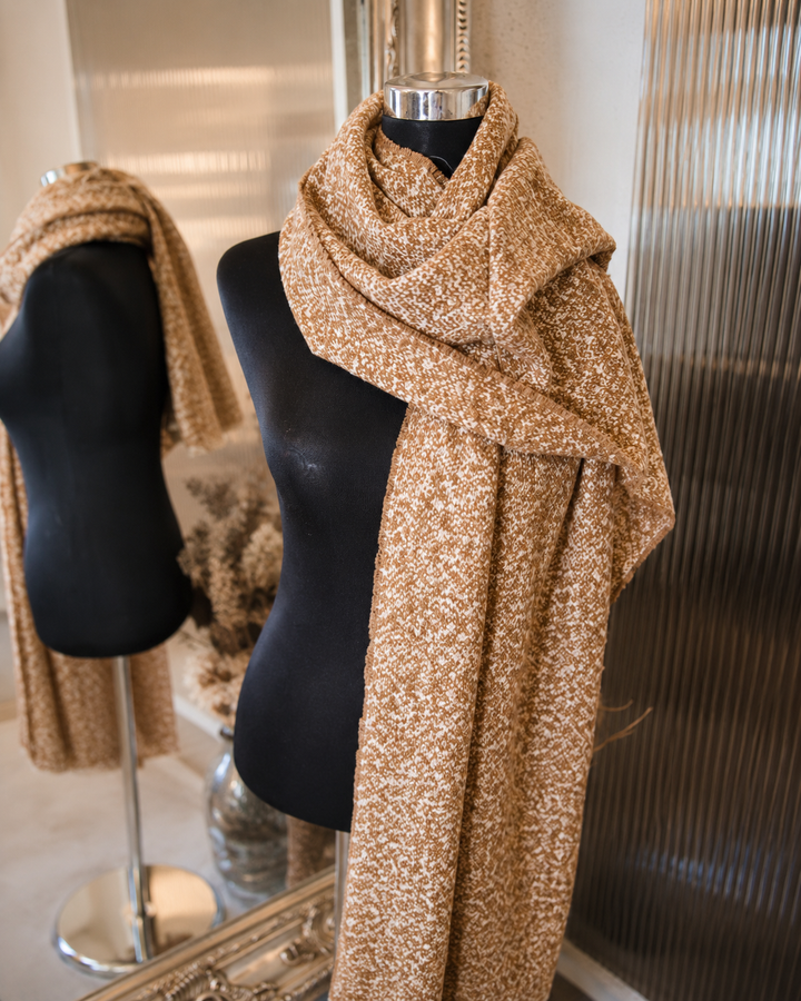 The Willow Beige Textured Scarf