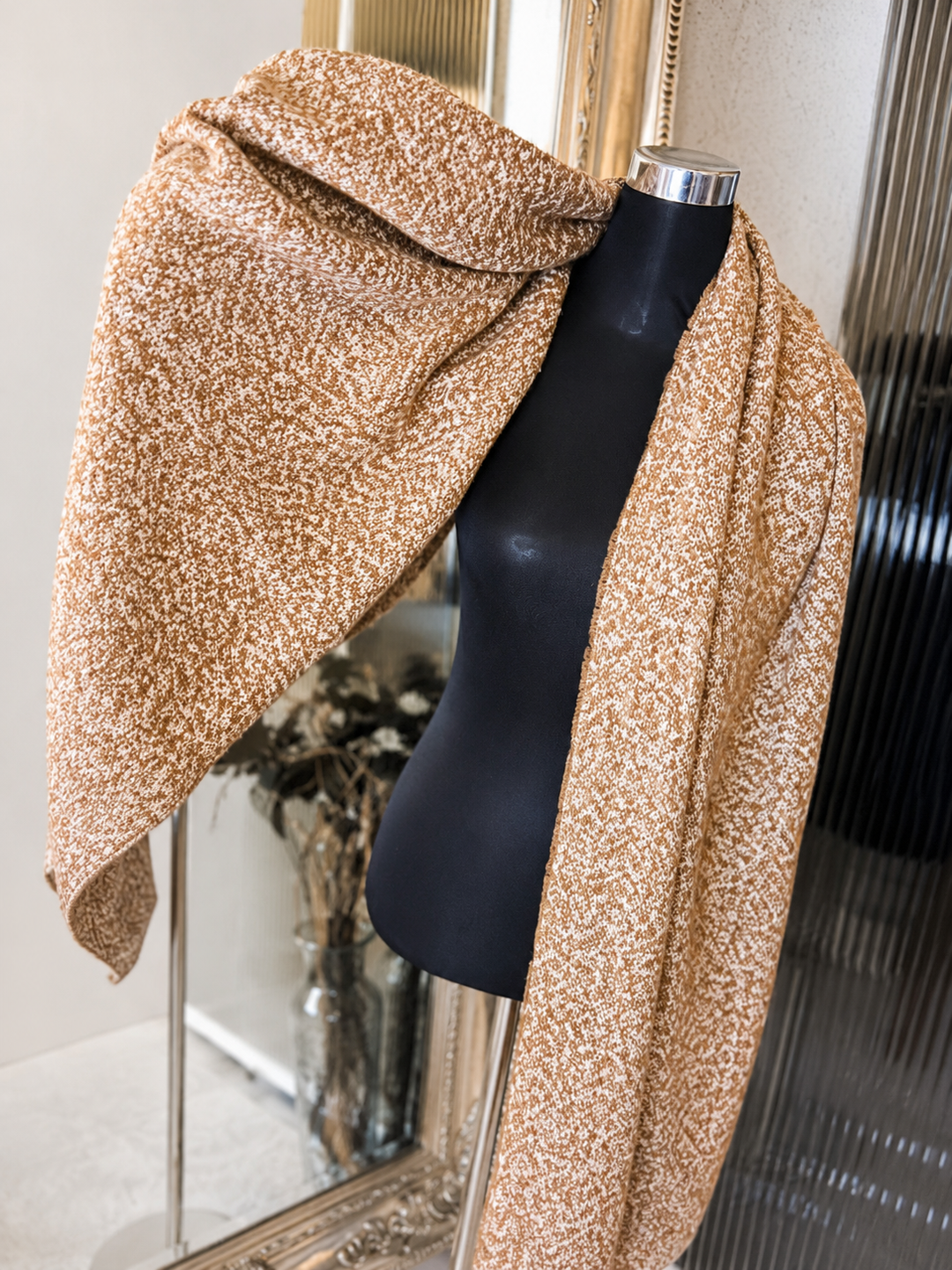 The Willow Beige Textured Scarf
