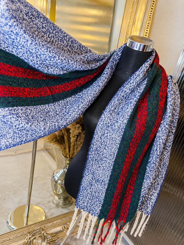 Winter Stripe Tassel Scarf