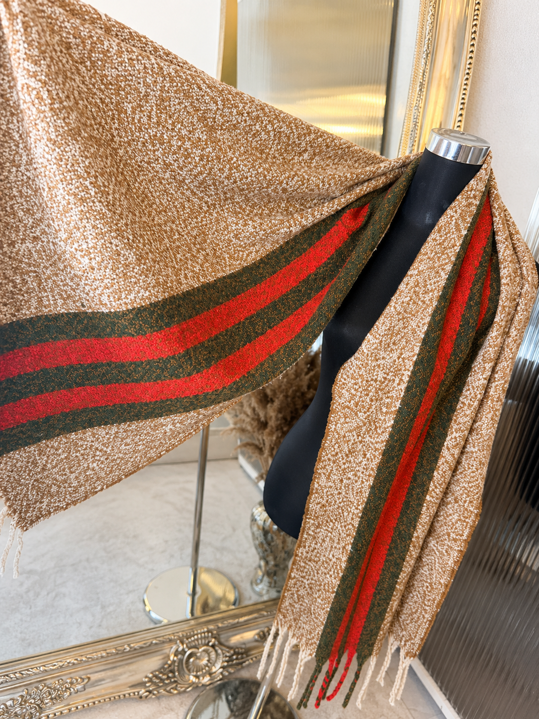 Winter Stripe Tassel Scarf