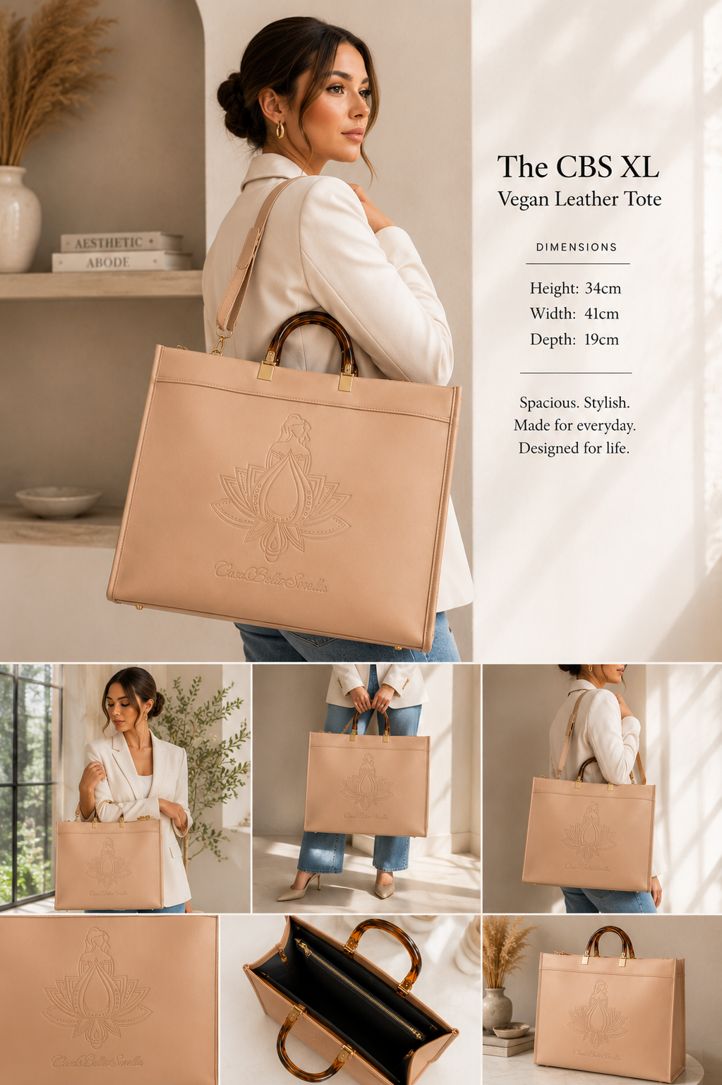 The CBS XL Vegan Leather Tote Bag