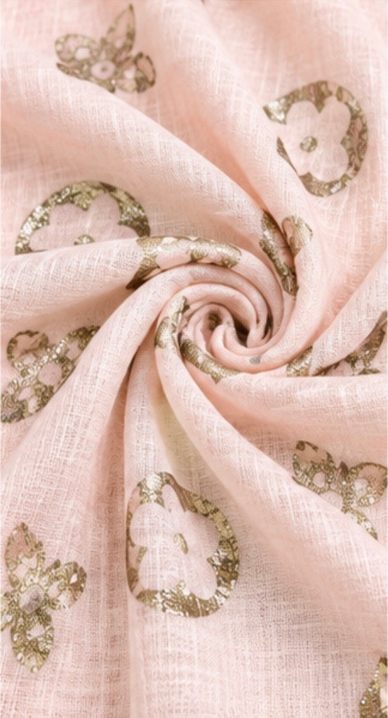 Flower print thin spring scarf