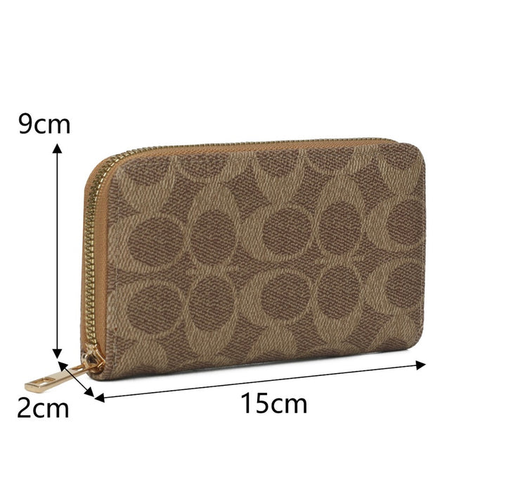 Monogram Print Zip Around Purse – Ladies Wallet | 3 Colours