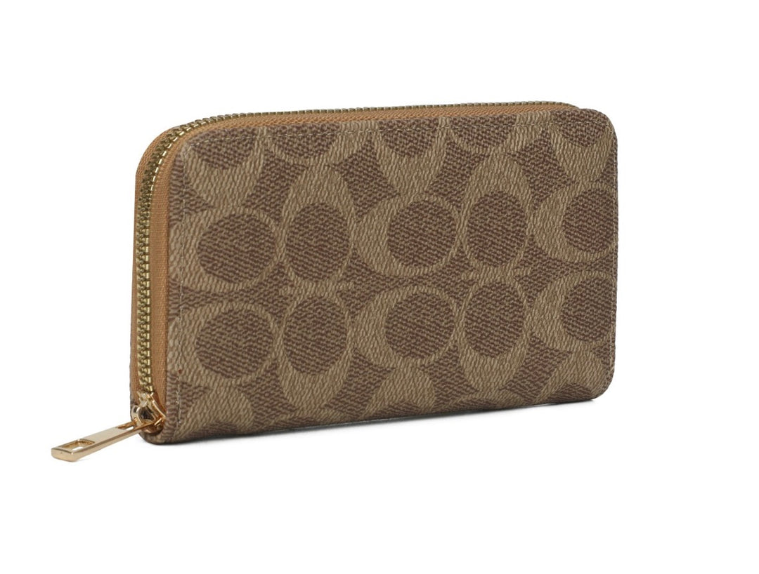 Monogram Print Zip Around Purse – Ladies Wallet | 3 Colours
