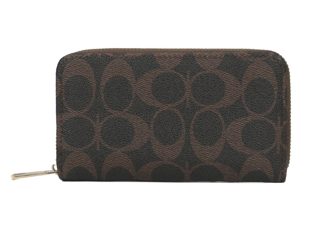 Monogram Print Zip Around Purse – Ladies Wallet | 3 Colours