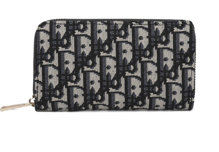 Black &amp; Cream Monogram Print Zip Around Purse – Compact Ladies Wallet