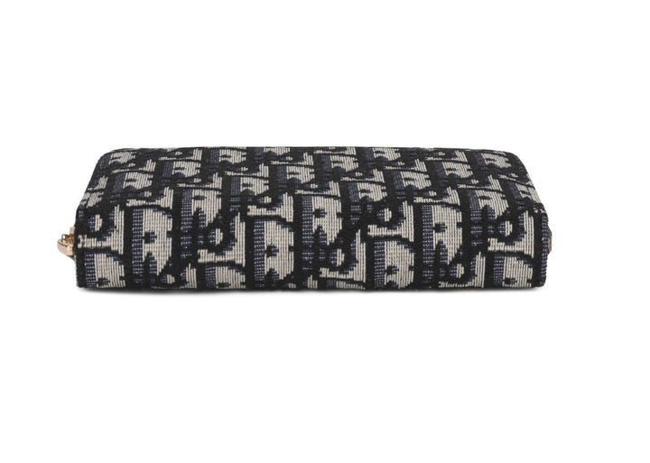 Black &amp; Cream Monogram Print Zip Around Purse – Compact Ladies Wallet