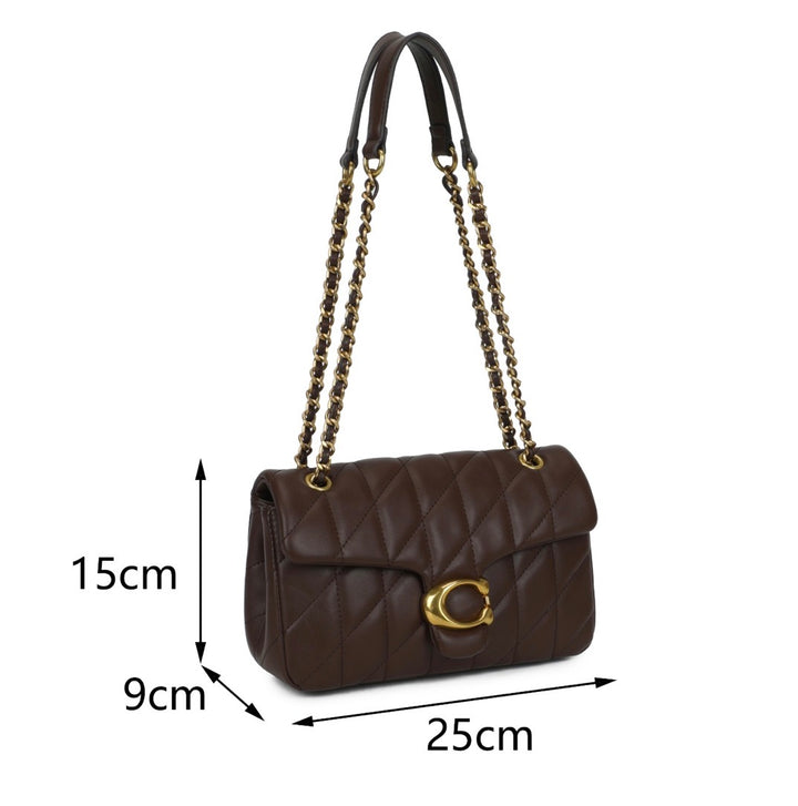 Quilted Faux Leather Shoulder Bag with Gold Chain Strap – 6 Colours
