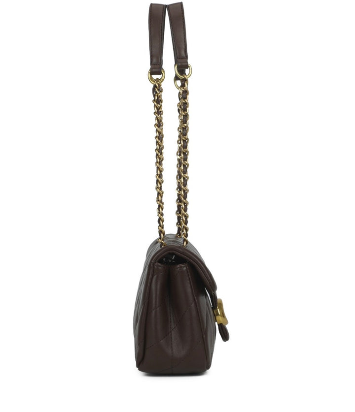 Quilted Faux Leather Shoulder Bag with Gold Chain Strap – 6 Colours
