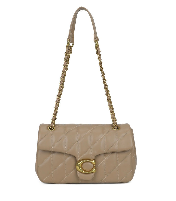Quilted Faux Leather Shoulder Bag with Gold Chain Strap – 6 Colours