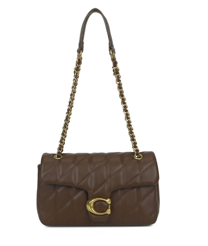 Quilted Faux Leather Shoulder Bag with Gold Chain Strap – 6 Colours