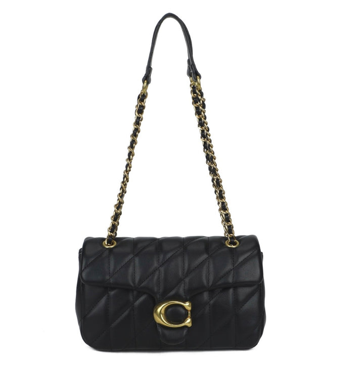 Quilted Faux Leather Shoulder Bag with Gold Chain Strap – 6 Colours