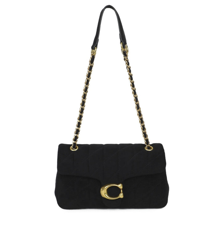 Suede Effect Quilted Shoulder Bag