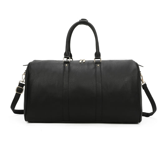 Black luggage Holdall with gold detail