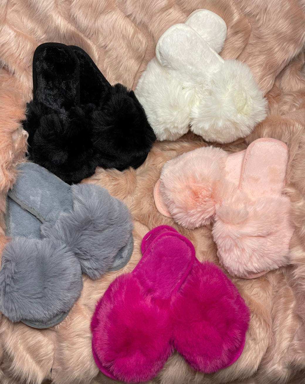 Adult Faux Fur Slipper Sliders