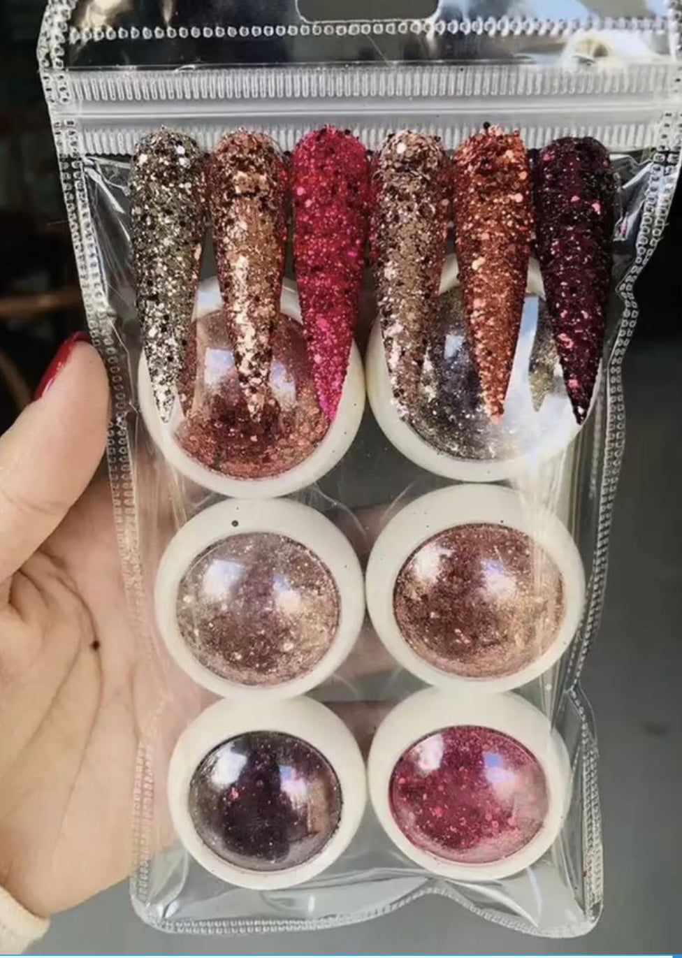 6 Pack Glitter Pots