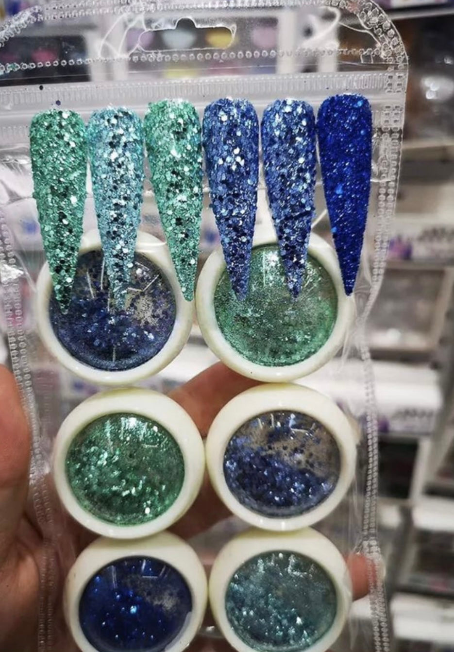 6 Pack Glitter Pots