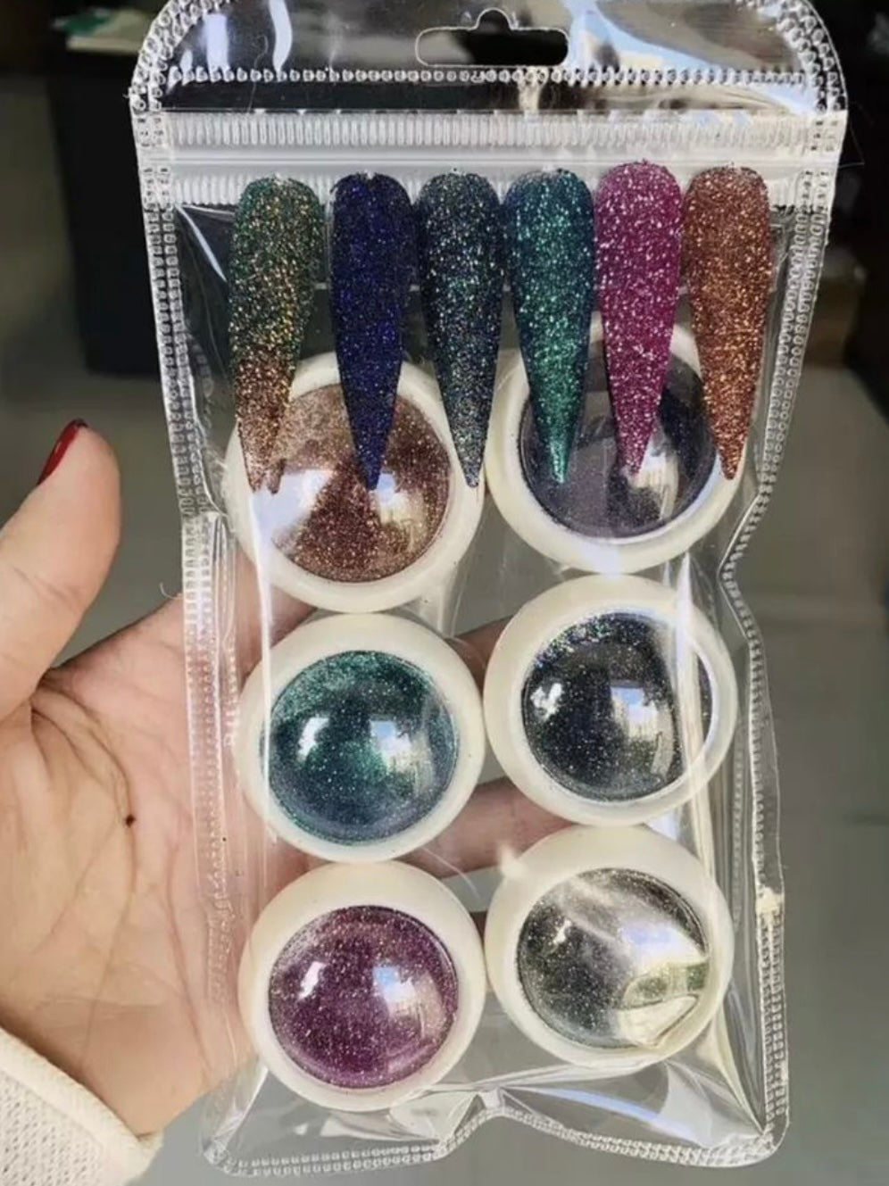 6 Pack Glitter Pots