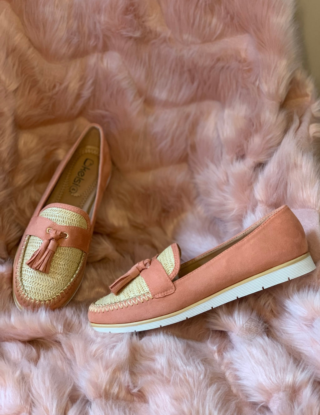 Black and Beige or Pink & Beige Loafers