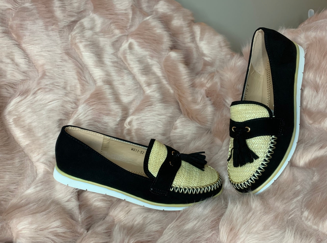 Black and Beige or Pink & Beige Loafers