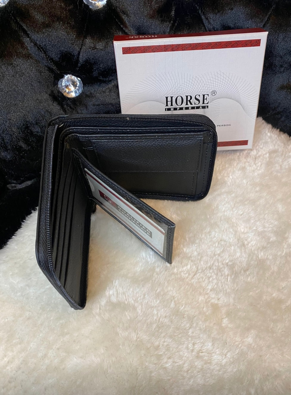 Black zip up men’s wallet