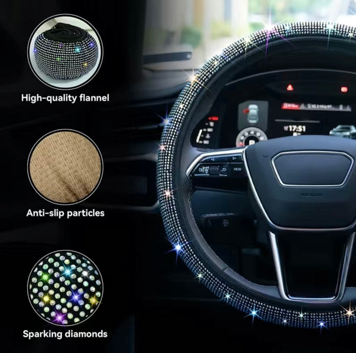 Bling crystal full diamanté steering wheel cover