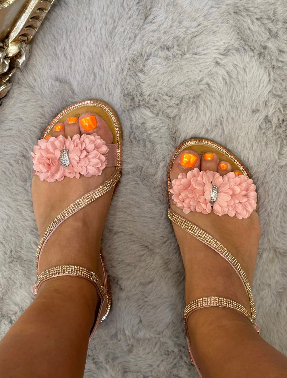 Blush rose bling sandals