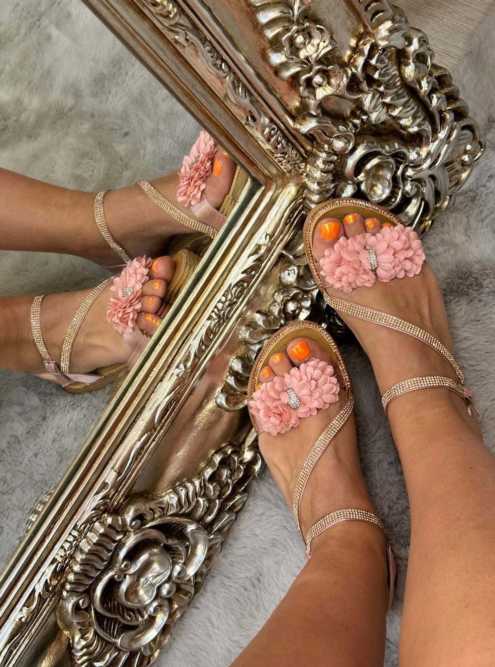 Blush rose bling sandals